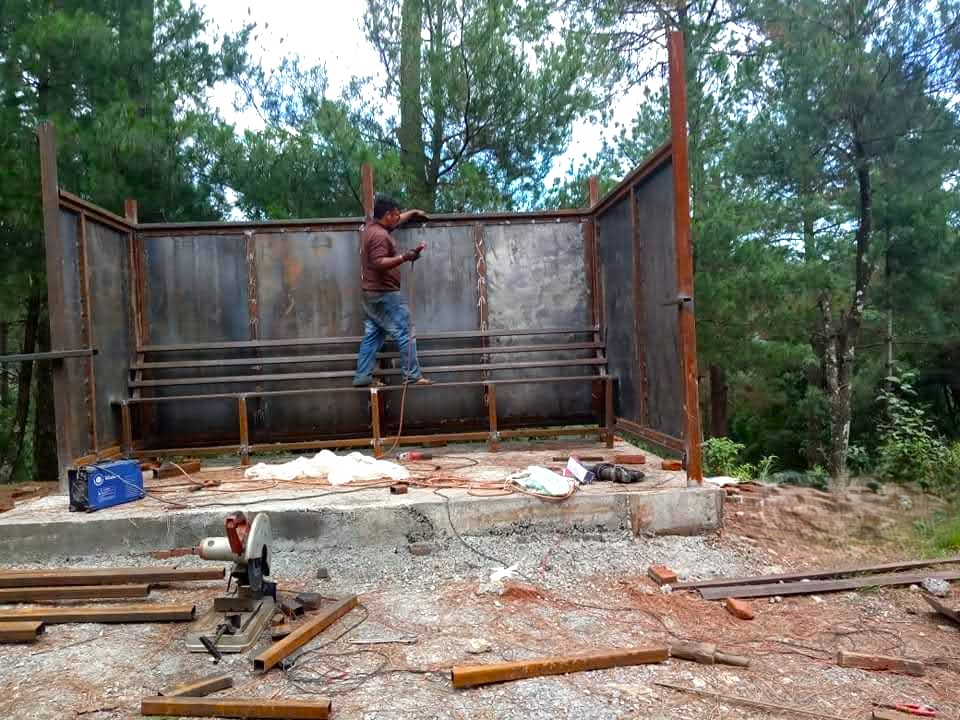 Construction of Public Bus Stop Shelter with Waste Segregation Bins site photo