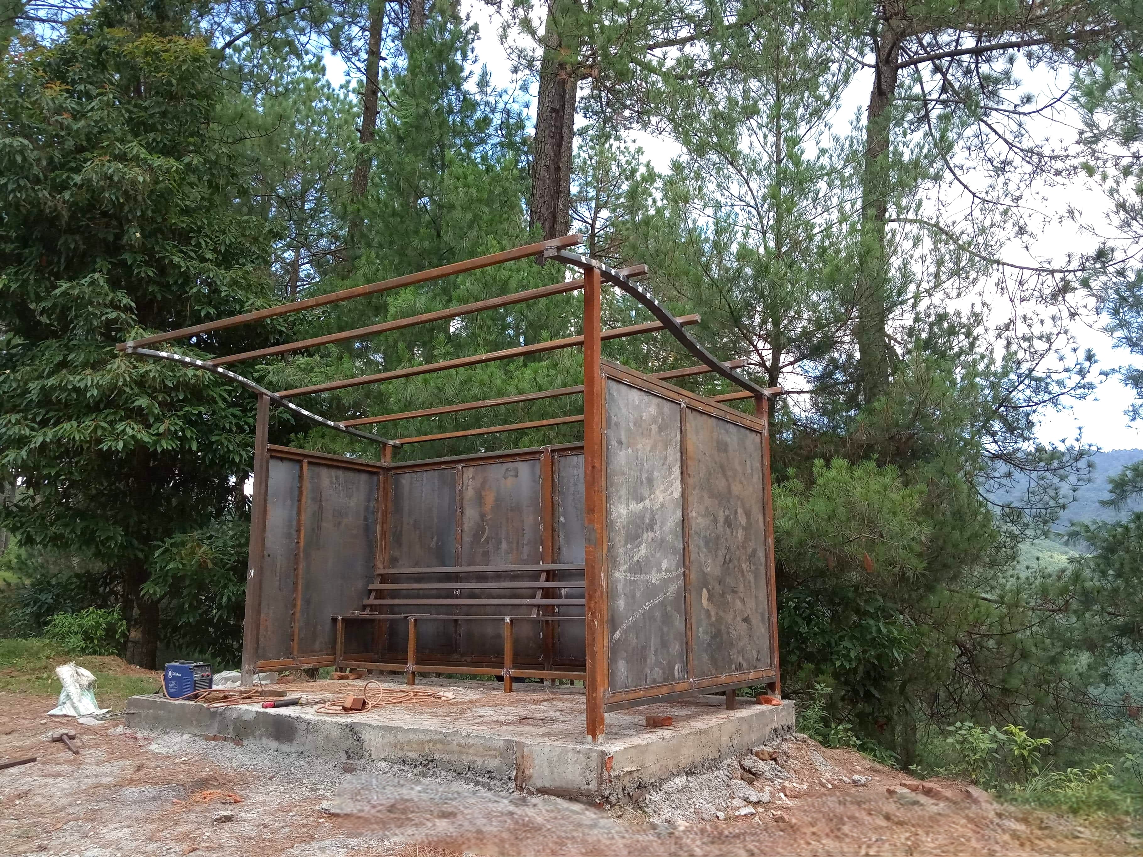 Construction of Public Bus Stop Shelter with Waste Segregation Bins site photo