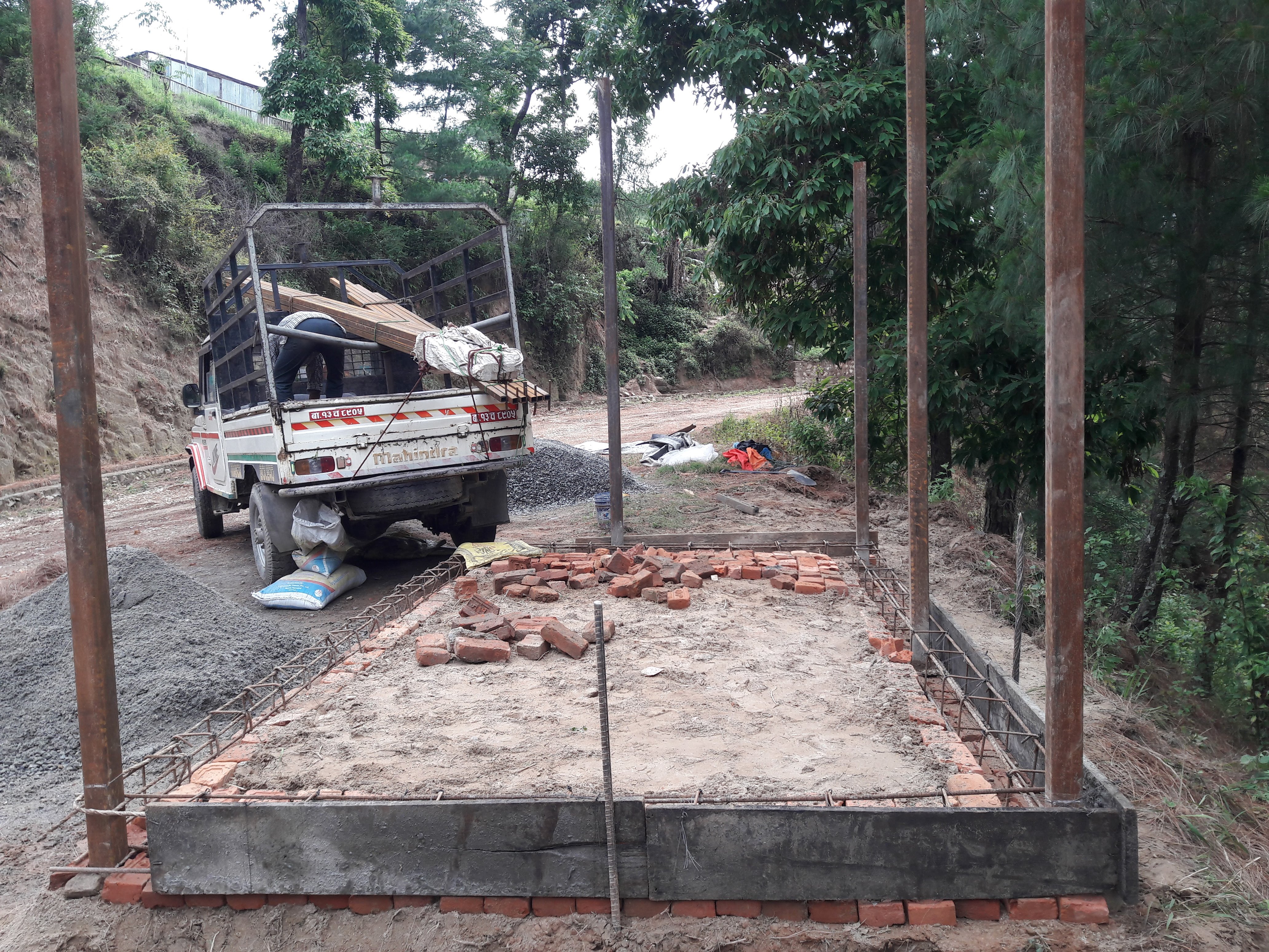 Construction of Public Bus Stop Shelter with Waste Segregation Bins site photo